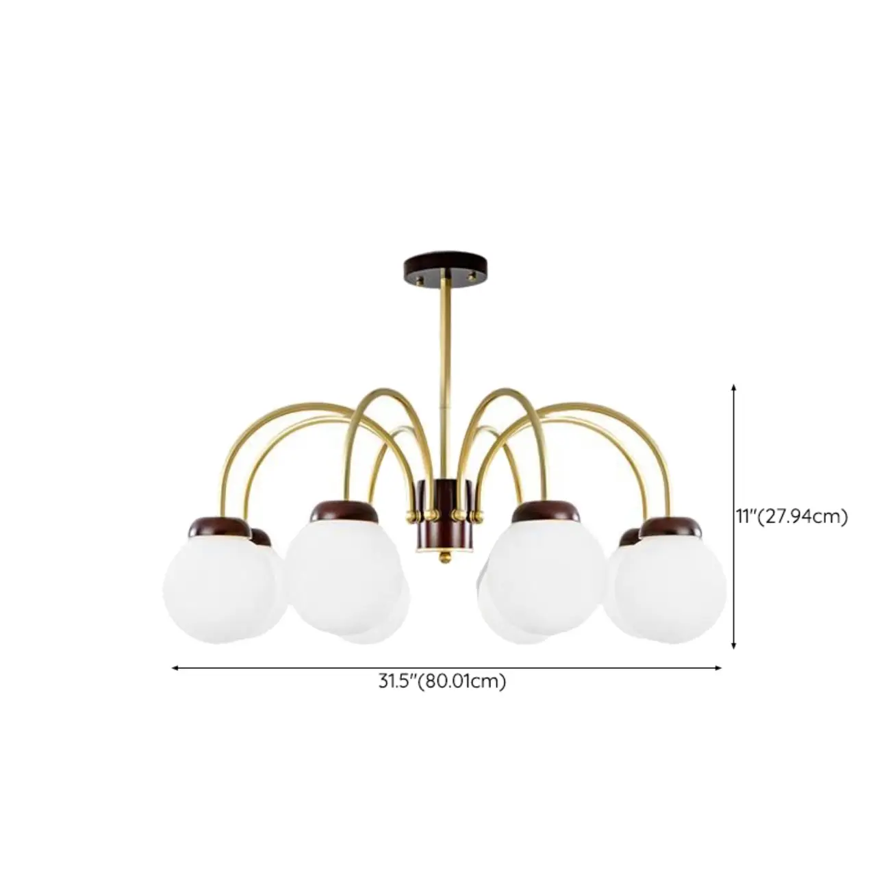 Classic Gold White Vitreous Ball Chandelier