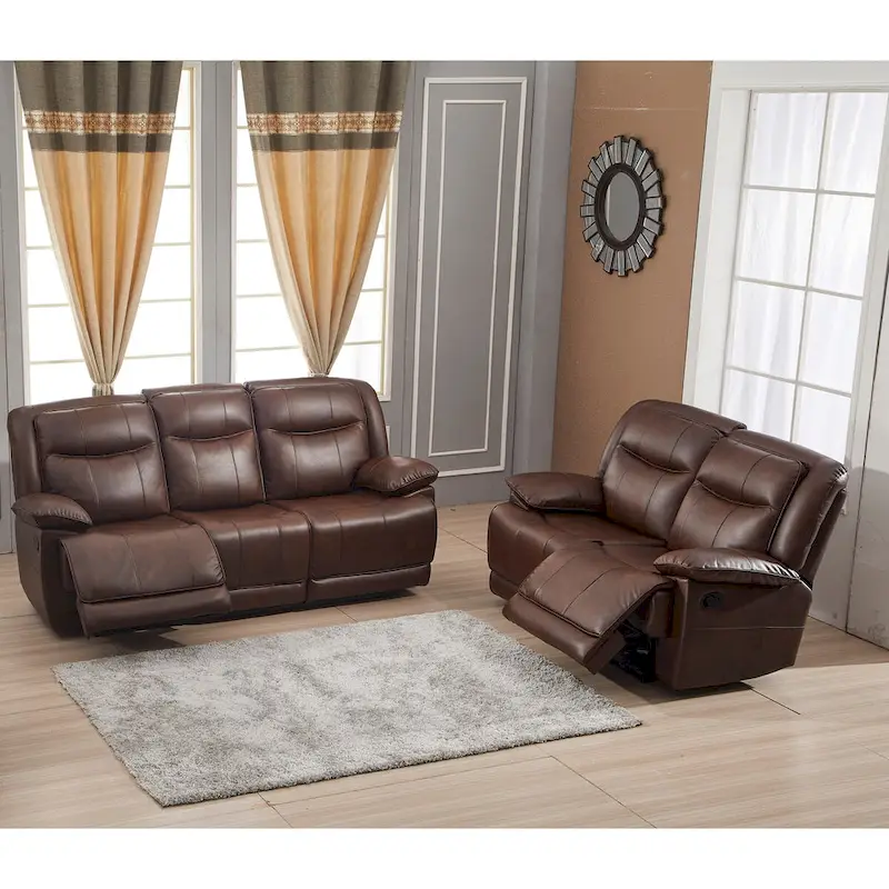 Bonded Leather Reclining Sofa and Loveseat