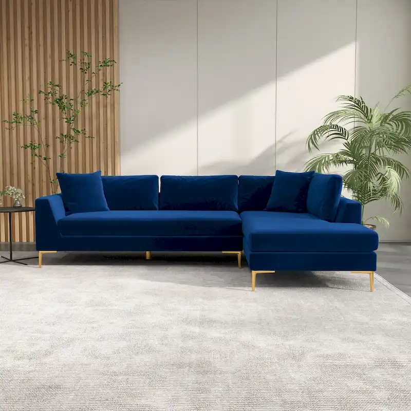 Mae Mid Century Modern Velvet Corner Sectional Sofa