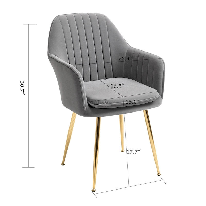 AVAWING Upholstered Dining Chair (Set of 6) Velvet Accent Arm Chair