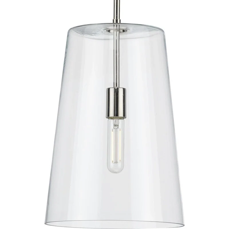 Clarion Collection Polished Nickel One-Light Medium Pendant - 17.700  x 13.300  x 13.300