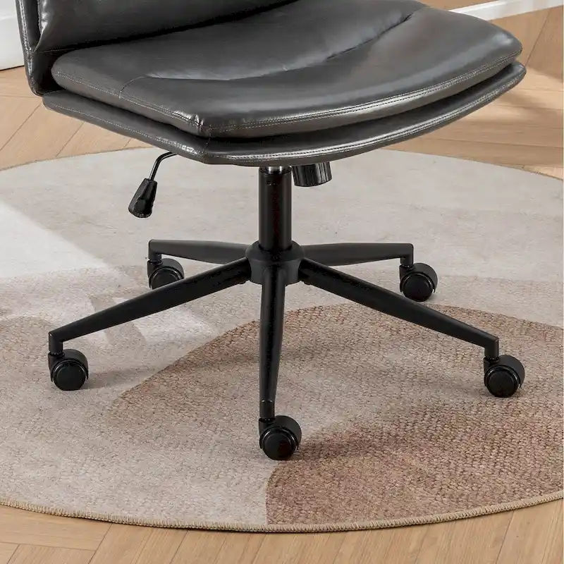 Roundhill Bizerte Adjustable Swivel Criss Cross Chair, Wide Seat Office Chair Vanity Chair