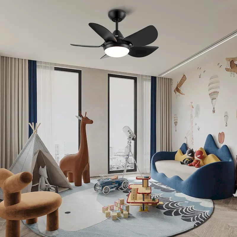 Modern 30 in.Integrated LED Ceiling Fan With Matte Black Blades - 30 INCHES