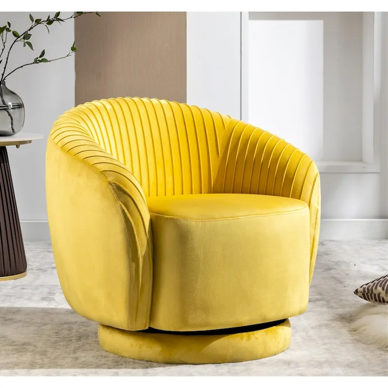 Small Milvo Velvet Swivel Barrel Chair
