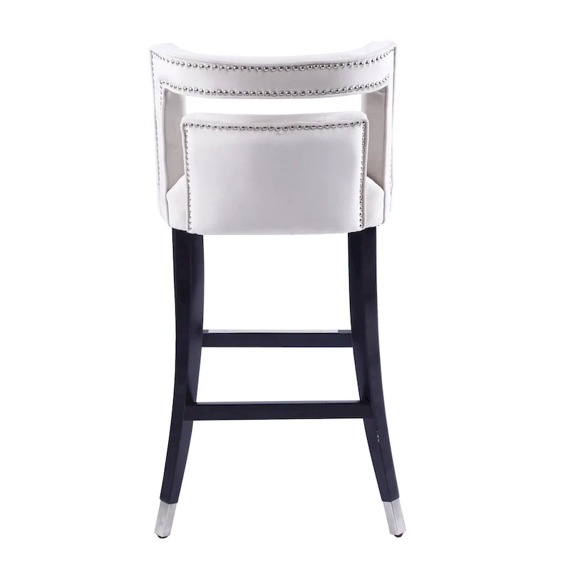 Suede Velvet Barstool with nailheads Dining Room Chair