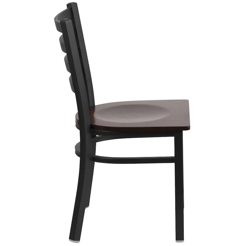 2 Pack Ladder Back Metal Restaurant Chair - 16.5