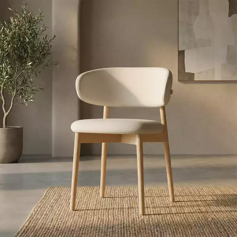 JVNOXK Set of 2 Mid-Century Modern Ash Wood Dining Chairs, Natural Wood Finish