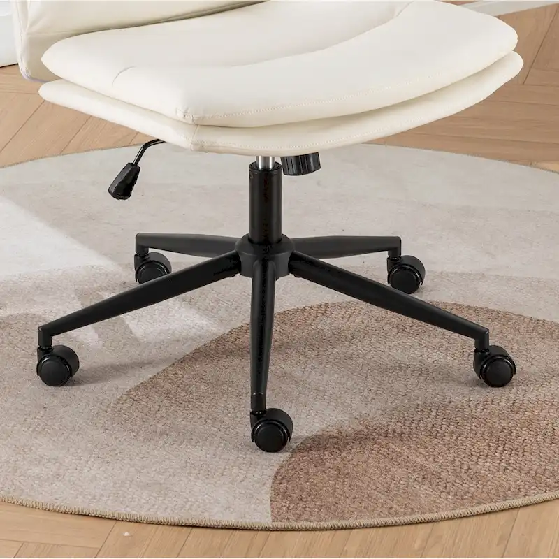Roundhill Bizerte Adjustable Swivel Criss Cross Chair, Wide Seat Office Chair Vanity Chair