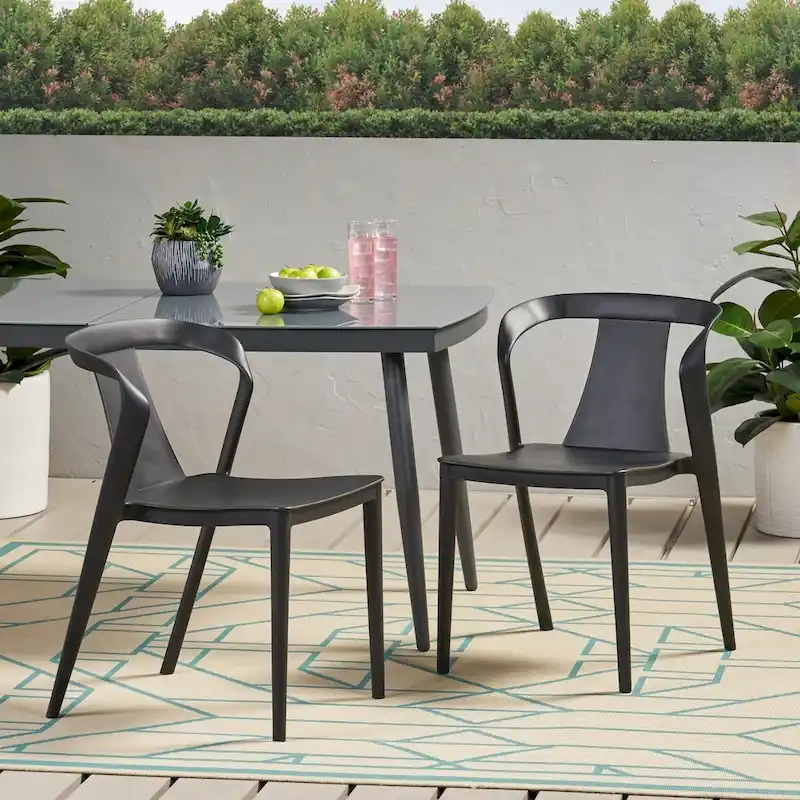 Orchid Outdoor Stacking Dining Chair (Set of 2) by Christopher Knight Home - 21.50 W x 19.50 D x 30.50 H