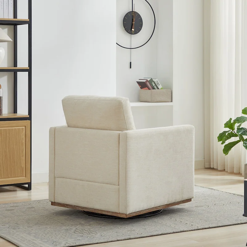 Square Upholstered Swivel Accent Chair