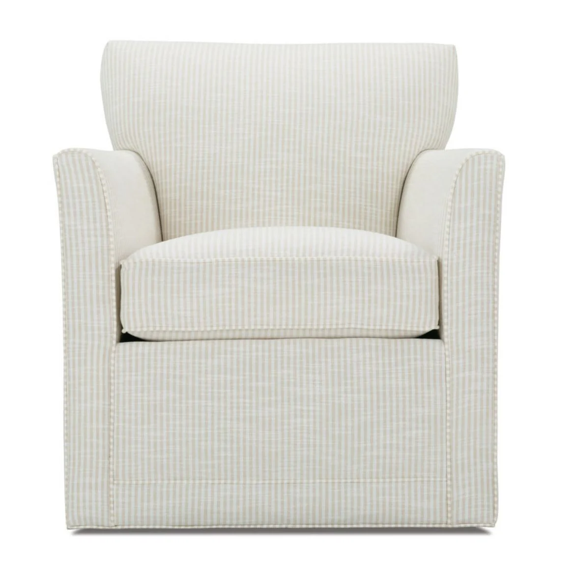 Times Square Tan Stripe Swivel Glider