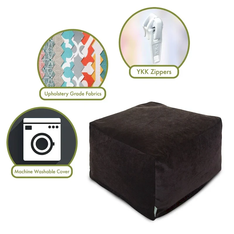 Velvet Pouf Ottoman – Round Footrest & Extra Seating