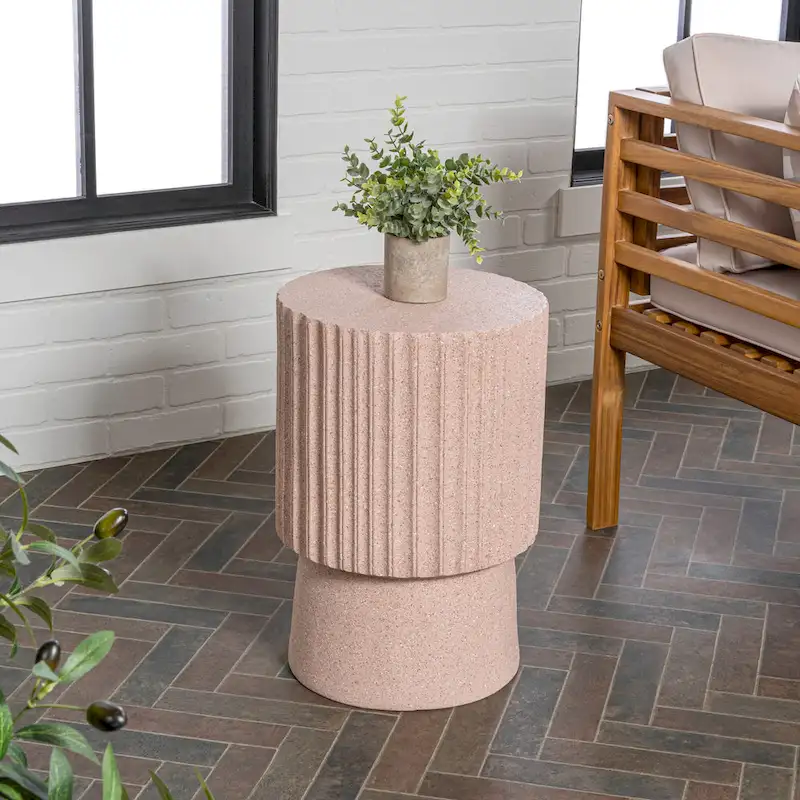 Kline 19  Modern Art Deco Tambour Accent Table , by JONATHAN Y