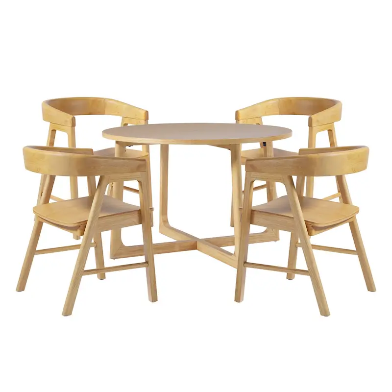 Middlebrook 5 Piece Dining Table Set with Solid Wood Chairs