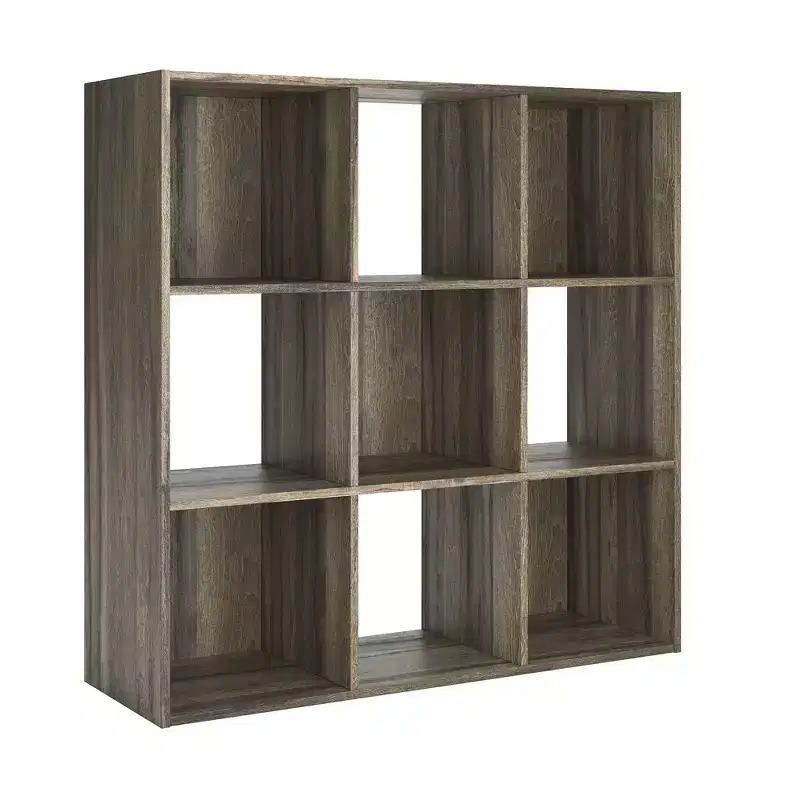 Signature Design by Ashley 9 Cube Storage Organizer - Versatile Open Bookcase and Display Unit for Modern Home Organization