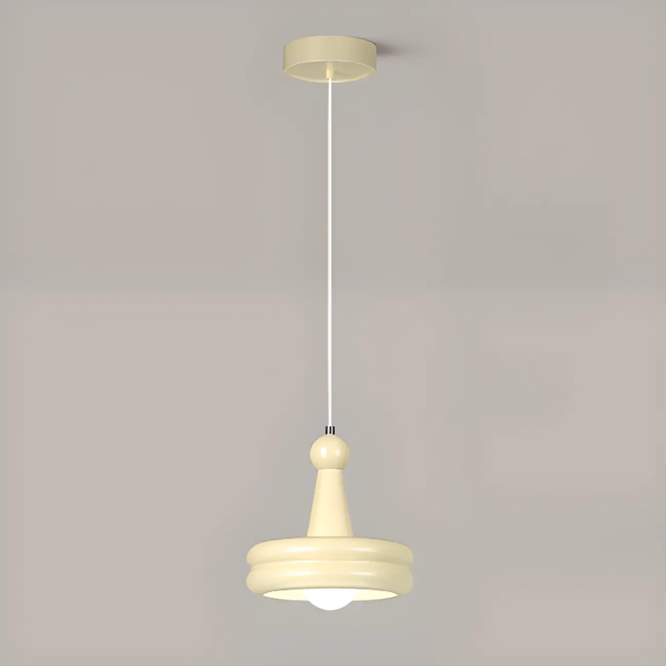 Modern Milk White Geometric Metal Pendant Light
