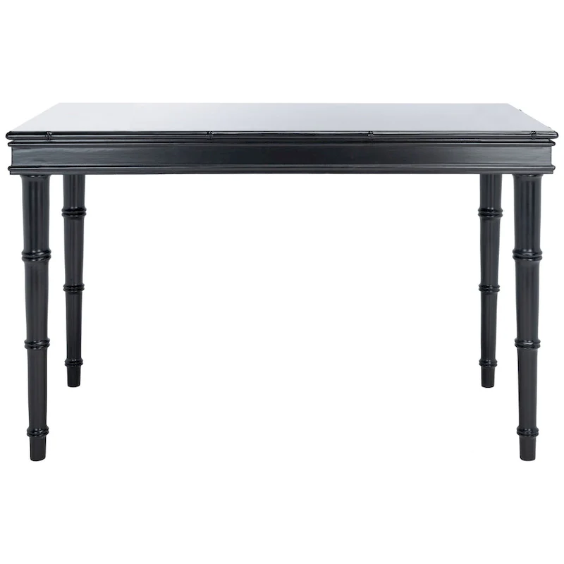 Modern Coastal Writing Desk with 1 Drawer - Bamboo-Inspired Wood Frame Office Furniture