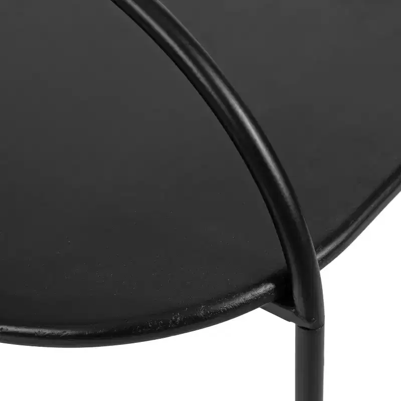 Kate and Laurel Caplan Capsule Wood C-Table, 20x13.75x32.75, Black