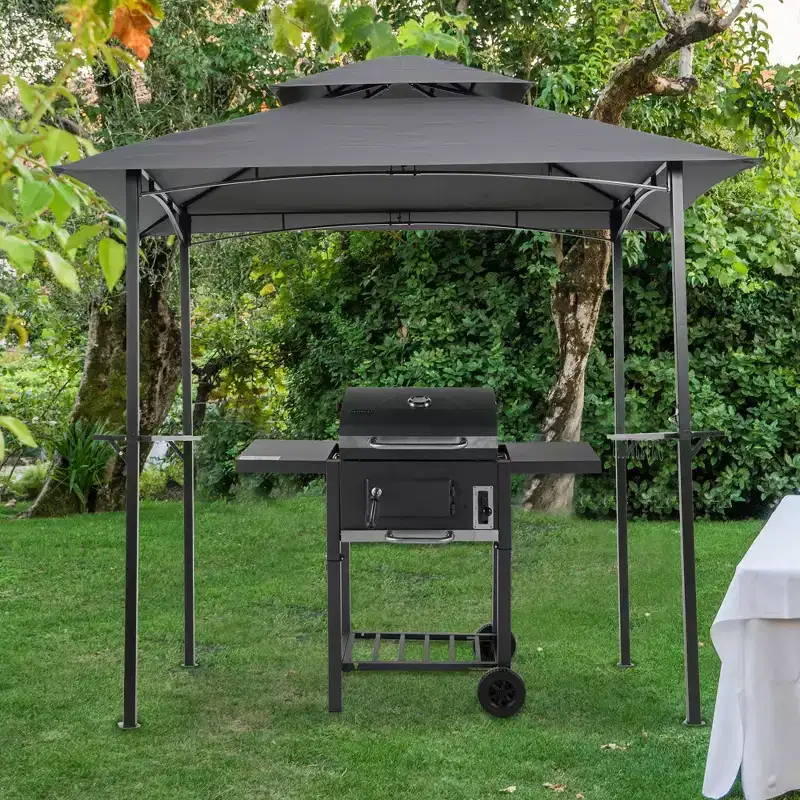 Clihome 8x5 FT Double Layer BBQ Gazebo Replacement Canopy Top