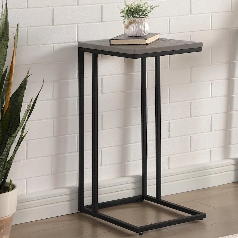 Rendrick Industrial 16-inch Steel C-shaped Side Table