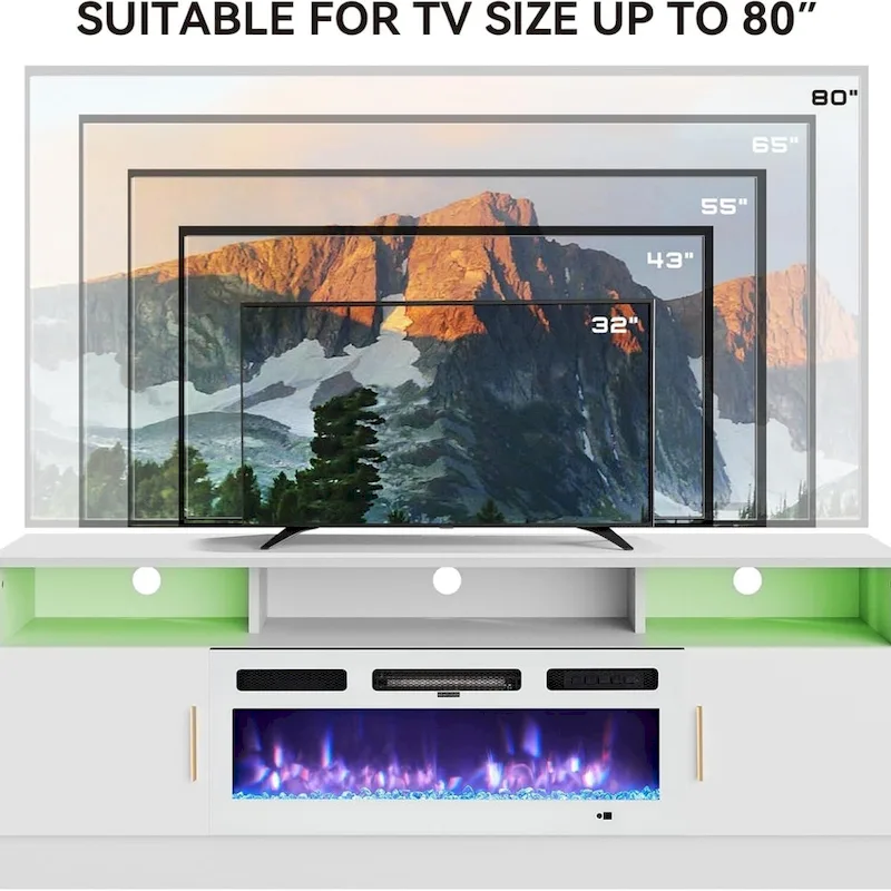 70Fireplace TV Stand with 36 Electric Fireplace