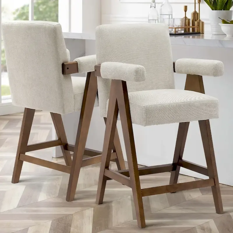 Contemporary Upholstered Counter Height Stools Single