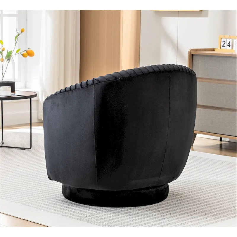 Small Milvo Velvet Swivel Barrel Chair