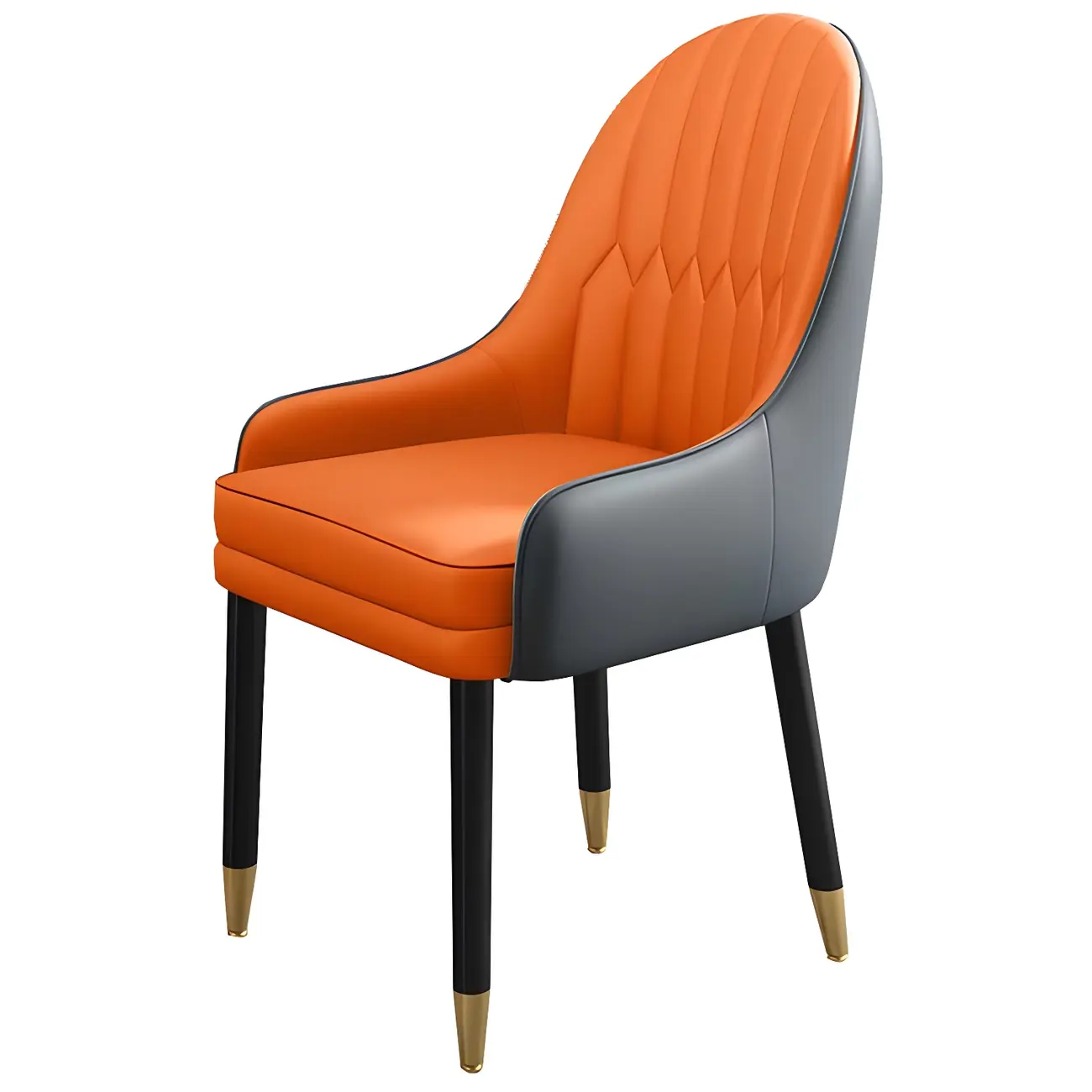 Modern Leather Upholstered Dining Chair with Arms