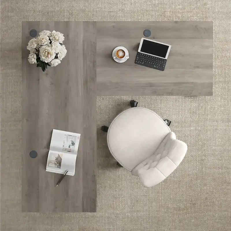 Homestead 60W Farmhouse L Shaped Desk by Bush Furniture