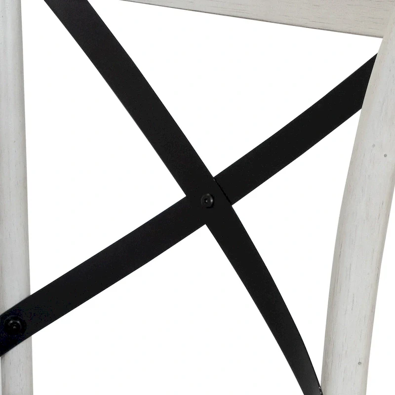 McFarlane Farmhouse Antique White Wood X-backed Chairs by Furniture of America (Set of 2)