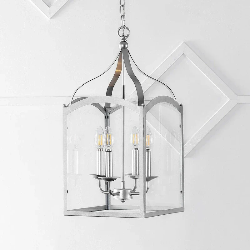 Ruth 11  4-light Lantern Metal/Glass LED Pendant by JONATHAN Y