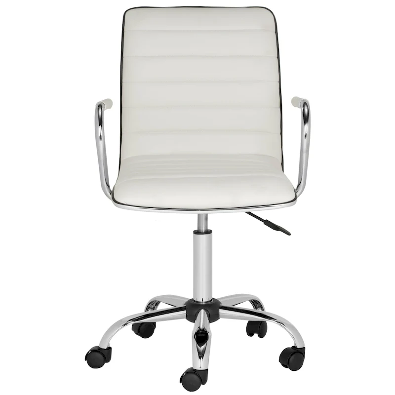 SAFAVIEH Kendra White Adjustable Height Office Desk Chair - 22.4  x 19.9  x 35.9  - 22.4  x 19.9  x 35.9  - 22Wx23Dx40H