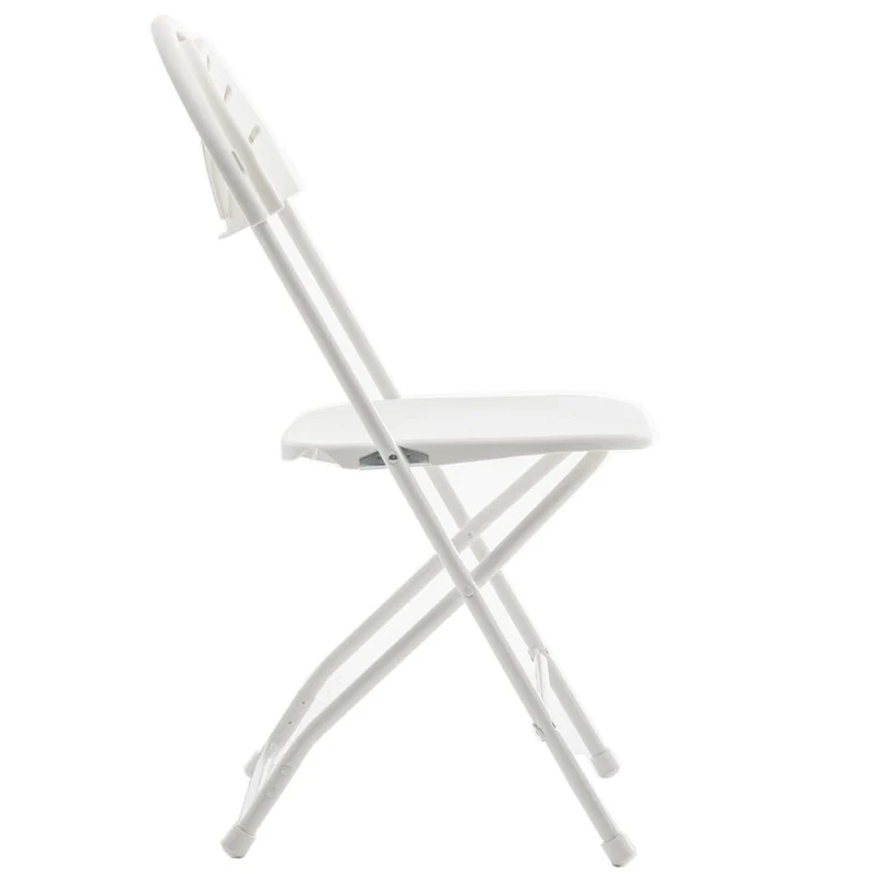 BTEXPERT White Plastic Folding Chair Steel Frame Commercial High Capacity Event Chair Lightweight Wedding Party Set of 6