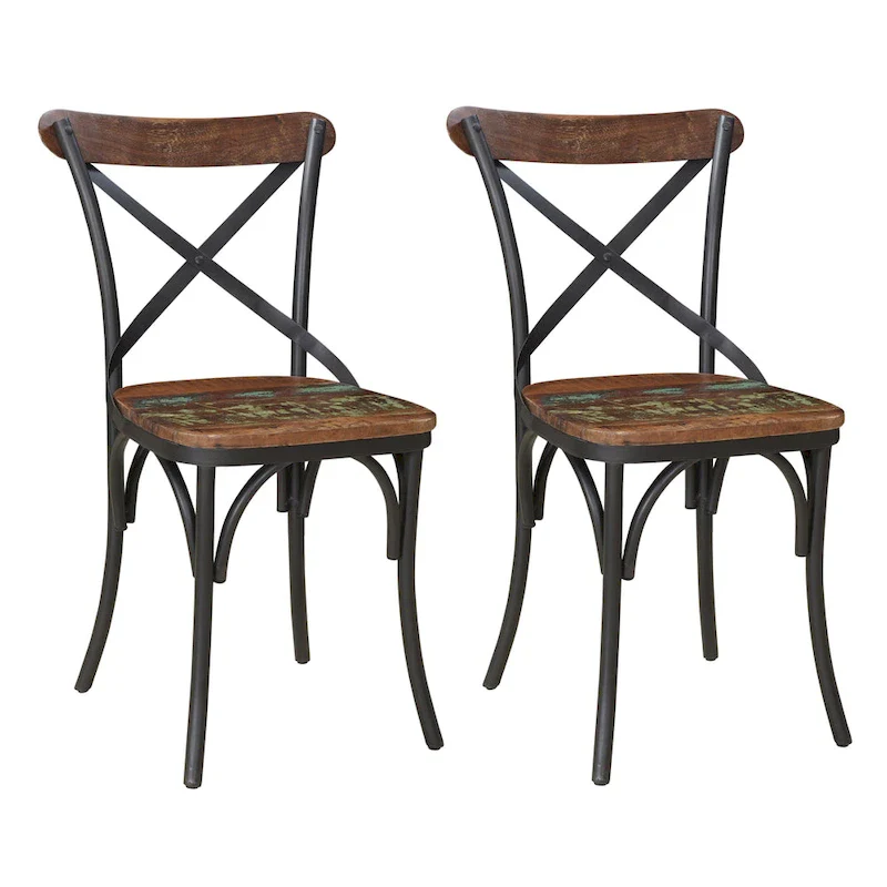 Cross-Back Dining Chairs (Set of 2)