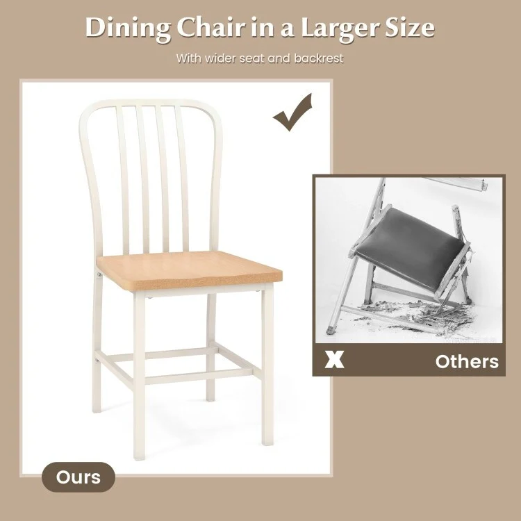 Armless Spindle Back Dining Chair Set of 2 with Ergonomic Seat-Black - 22 x 18 x 37