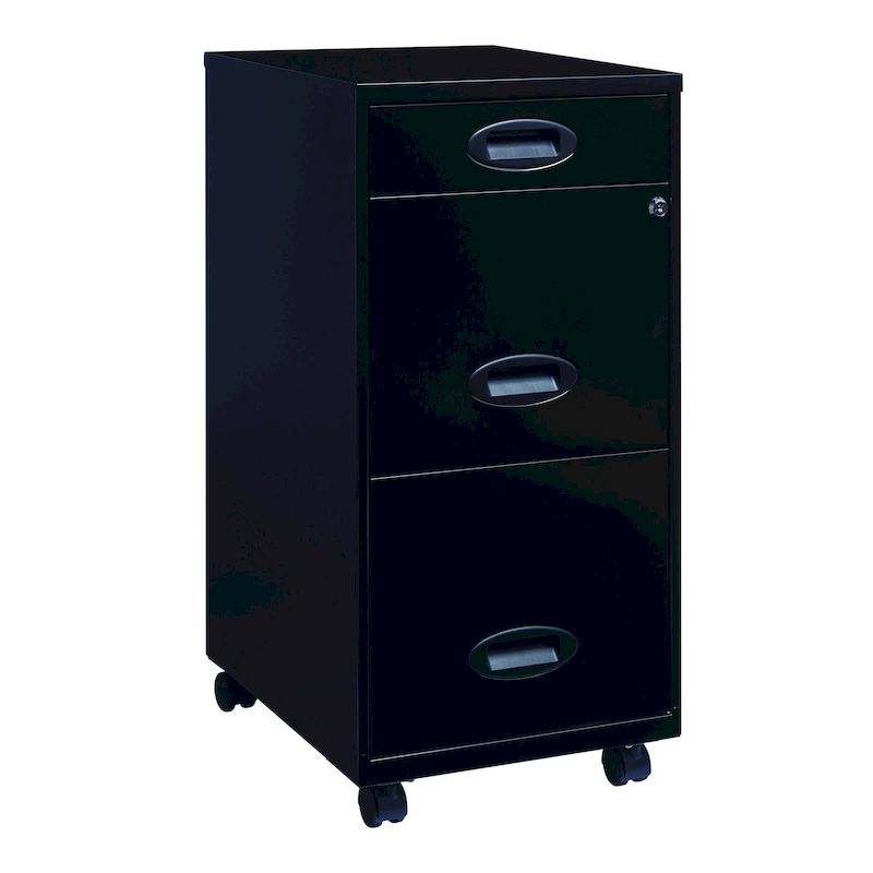 Space Solutions Black 3-drawer Mobile File Cabinet