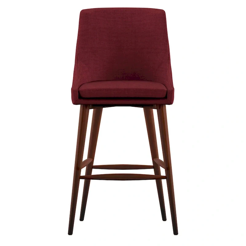 Dark Grey / Grey / Blue / Red Linen Barrel Back Counter Stool, Set of 2