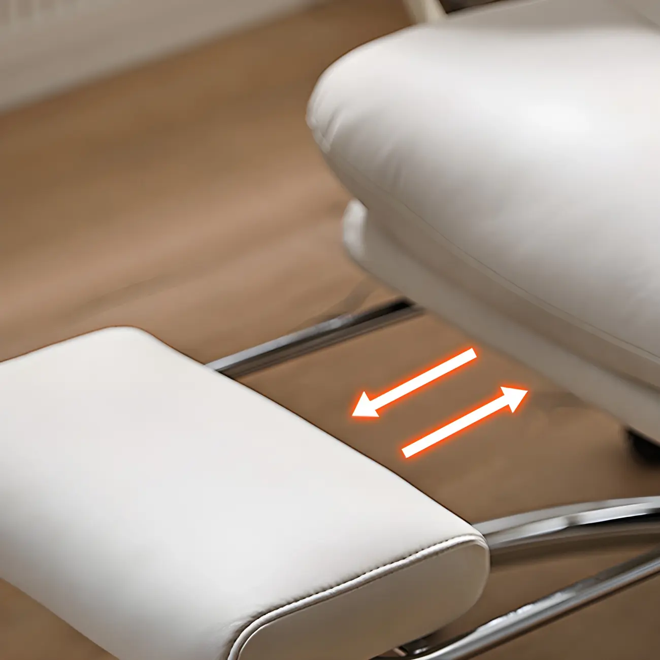 Elegant White Leather Casters Home Office Chair