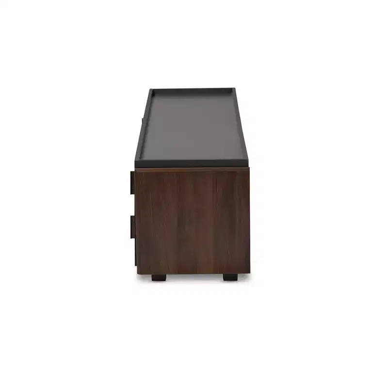 2 Drawer Rikke Two-Tone Wood TV Stand for TVs up to 65" Gray - Baxton Studio