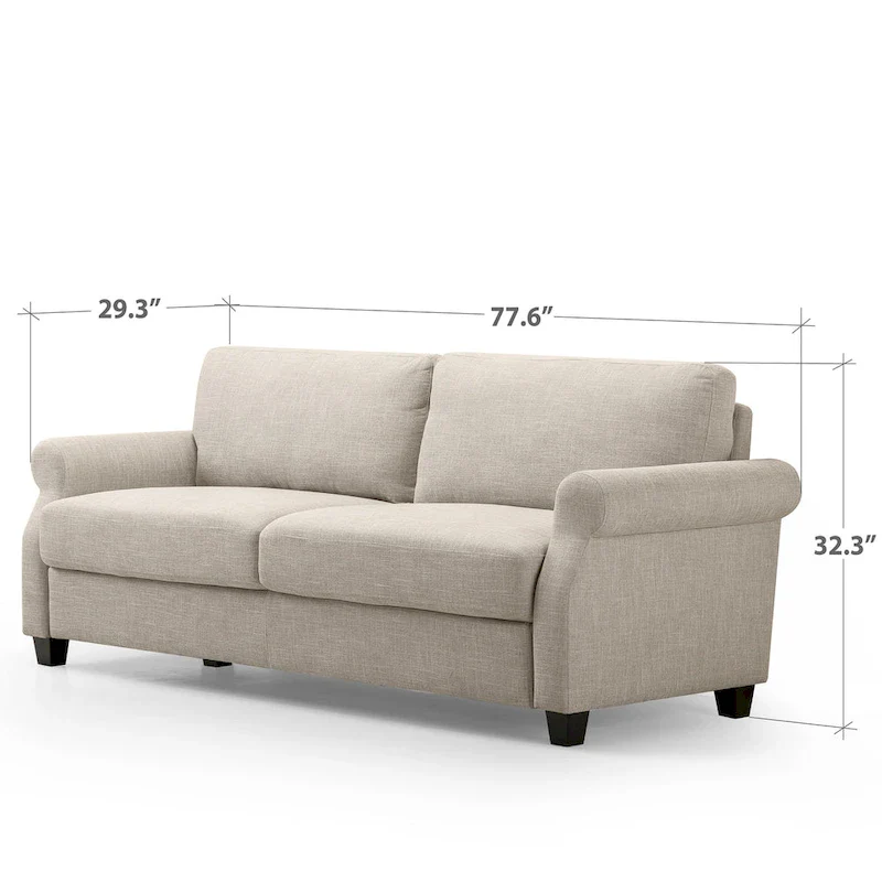 Upholstered 3-Seater Sofa with Rounded Arms | 78