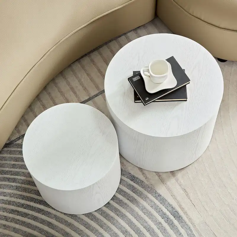 Veneer side table coffee table set of 2