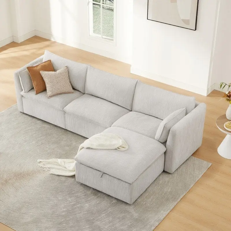 Cypress L-shape Sectional Couches Modular Sofa with Ottoman