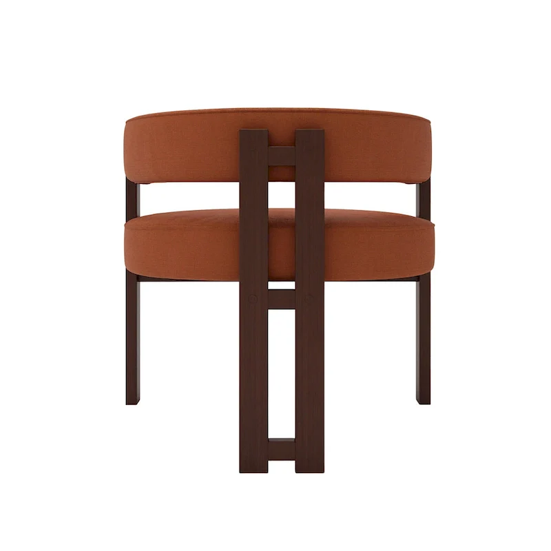 Modern Upholstered Accent Chair with Open Back, Barrel Style