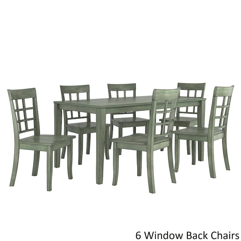 Wilmington II 60-Inch Rectangular Antique Sage Green Dining Set by iNSPIRE Q Classic