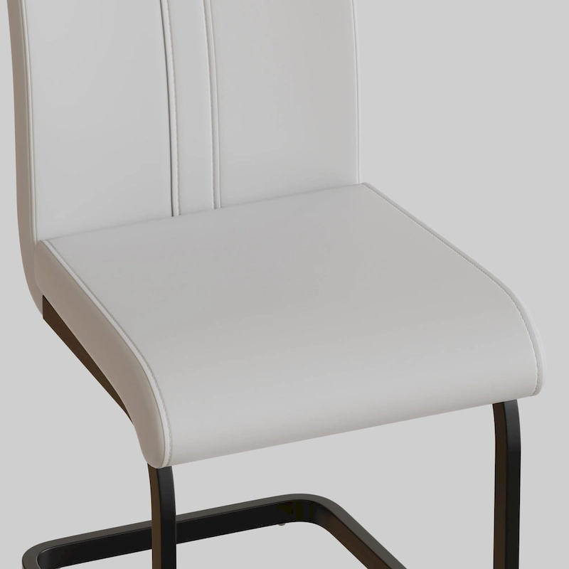 High Back Upholstered Side Chair with C-shaped Tube