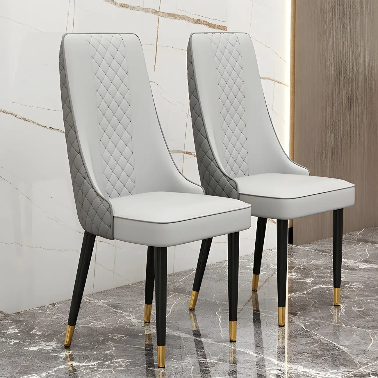 Modern Leather Full Back Upholstered Dining Chair