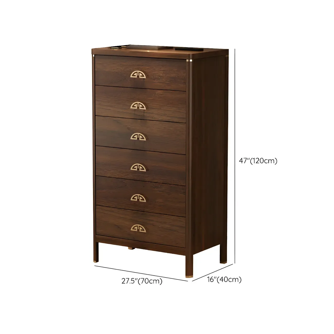 Traditional Brown Wooden Double Dresser with Soft Close Drawers