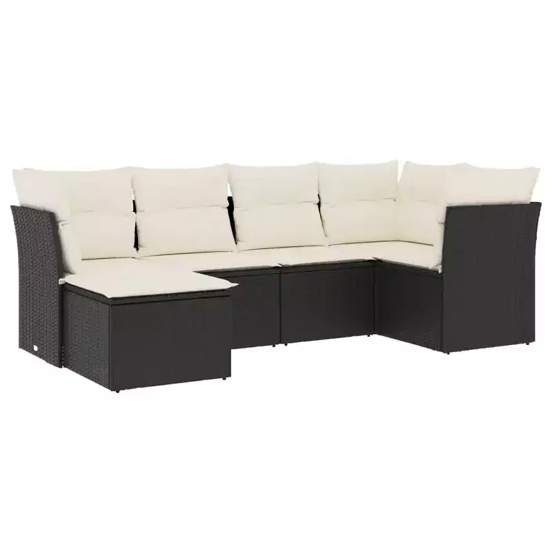 vidaXL Garden Sofa Set PE rattan, powder-coated steel, polyester