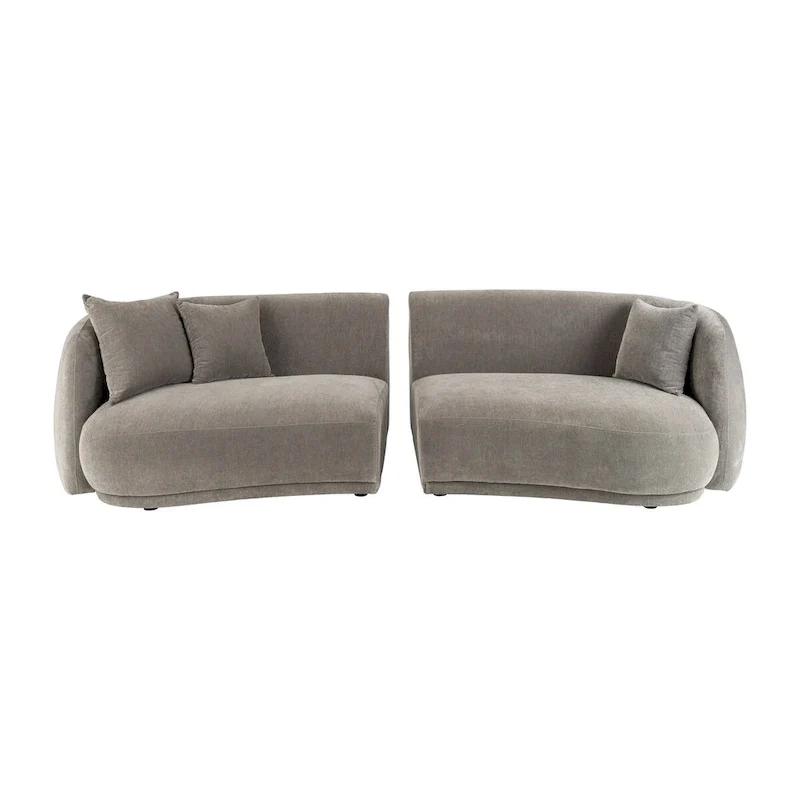 Neutral Modern 4-Seat Rectangle Curved Sofa – 117 x 49 x 31