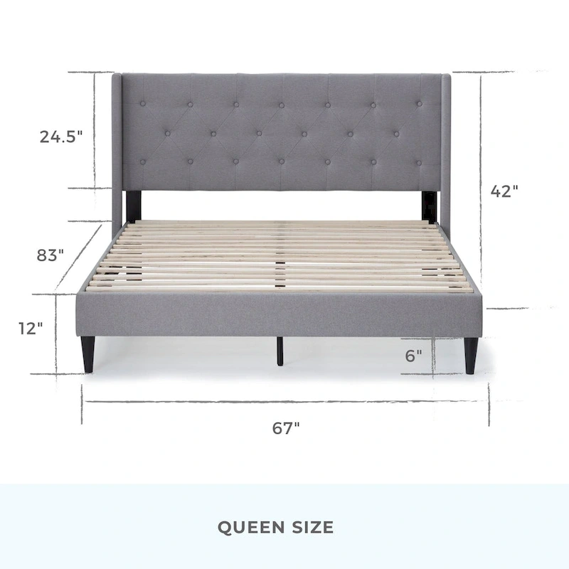 Brookside Isabelle Button Tufted Wingback Upholstered Bed